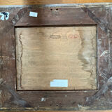 Painting: Oil on panel - landscape with haystacks