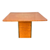 Elm burl and brass table, vintage 1970