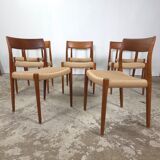 Niels Møller model 77 dining chair teak new papercord
