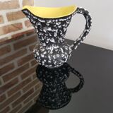 Large earthenware pitcher Vallauris Lunetta France ceramic design 60s