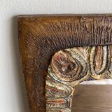 Mirror in incised ceramic resin 1970