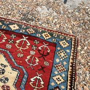 Vintage Caucasian Kazak carpet handmade USSR 1950 - wool on wool 255x120