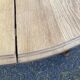 Renovated round Art Deco dining table, extendable, made of solid oak, 145cm.