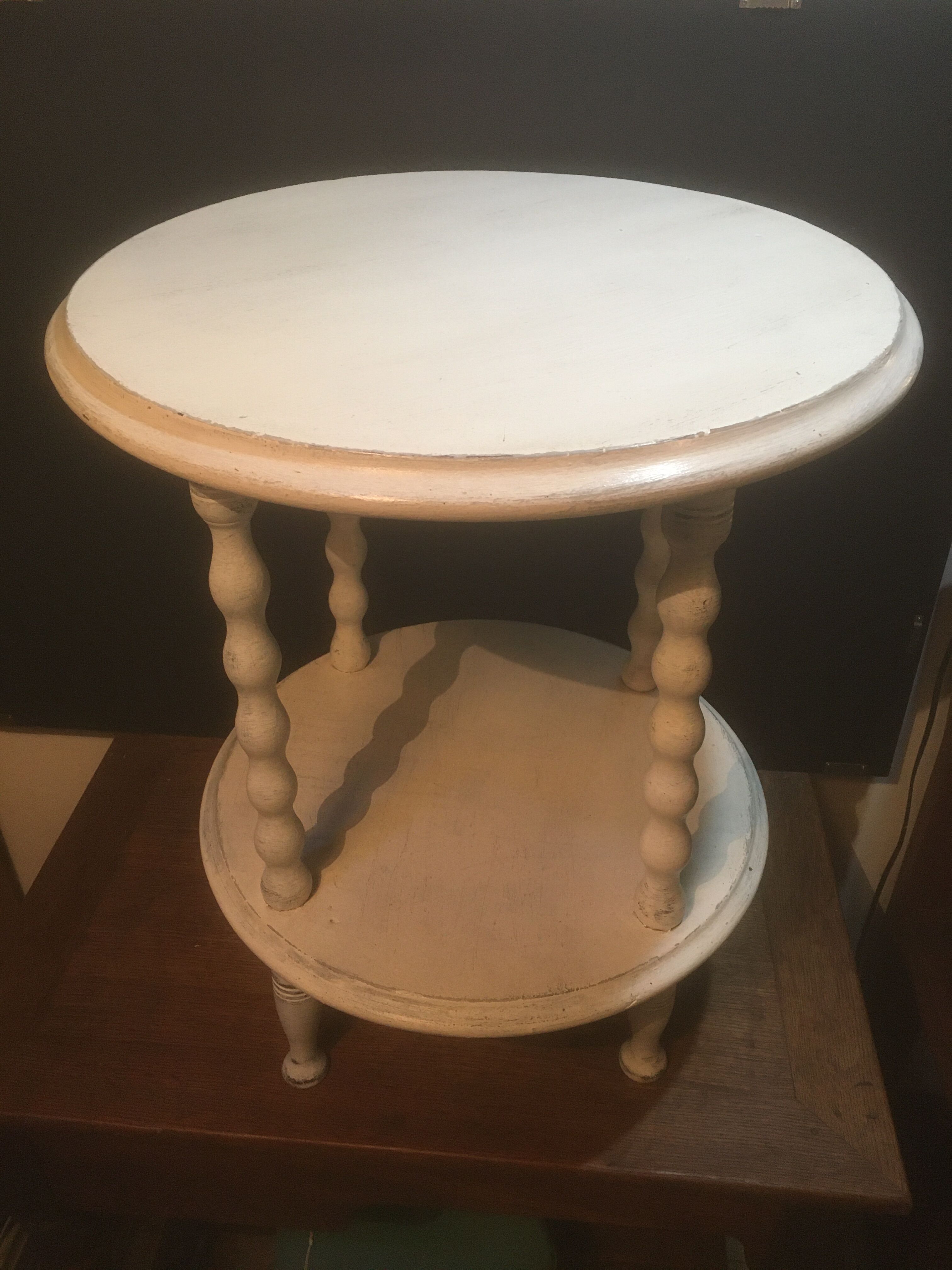 Sofa end or patinated white saddle