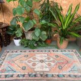 Turkish oushak rug 164x77 cm vintage carpet