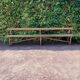 Old wooden church bench with backrest - 3 metres -