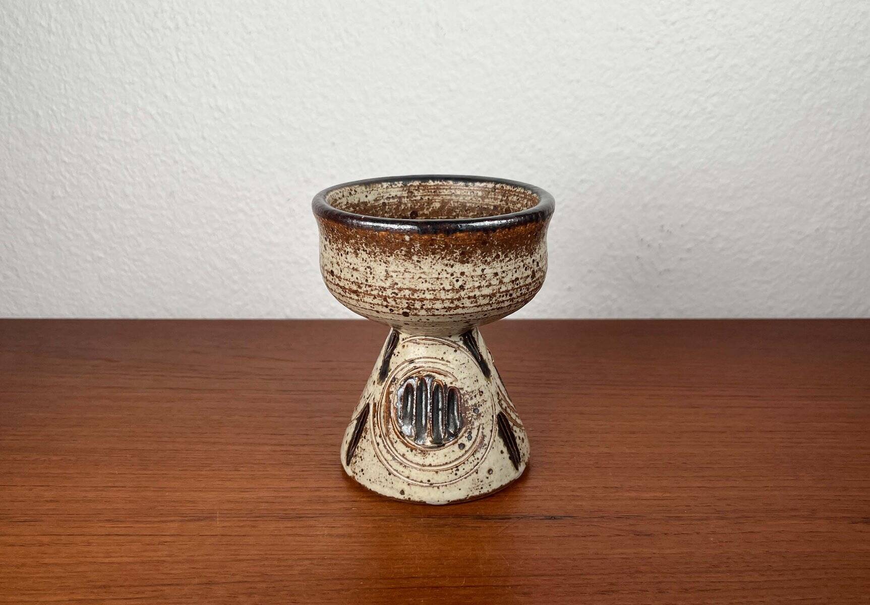 Mid-century modern Danish studio pottery candlestick by Tingkeramik, 1960s