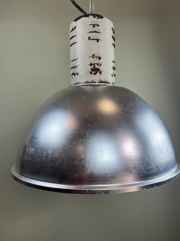 Rare suspension industrielle Osram HQL – grand réflecteur aluminium 53