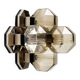 Vintage German wall or ceiling lamp from the space age in chrome and glass by Motoko Ishii for Staff, 1970s.