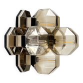 Vintage German wall or ceiling lamp from the space age in chrome and glass by Motoko Ishii for Staff, 1970s.