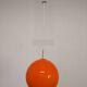Suspension boule XL en opaline orange des années 60/70