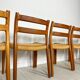 1960s Set of 6 Danish Teak Papercord Dining Chairs Model 84 by Niels Møller