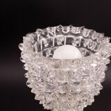 Elegant Table Lamp in Rostrato Murano Glass Vase attributed to Barovier & Toso, 1940s