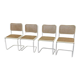 Lot de 4 chaises modèle Cesca b32 en blanc par Marcel Breuer