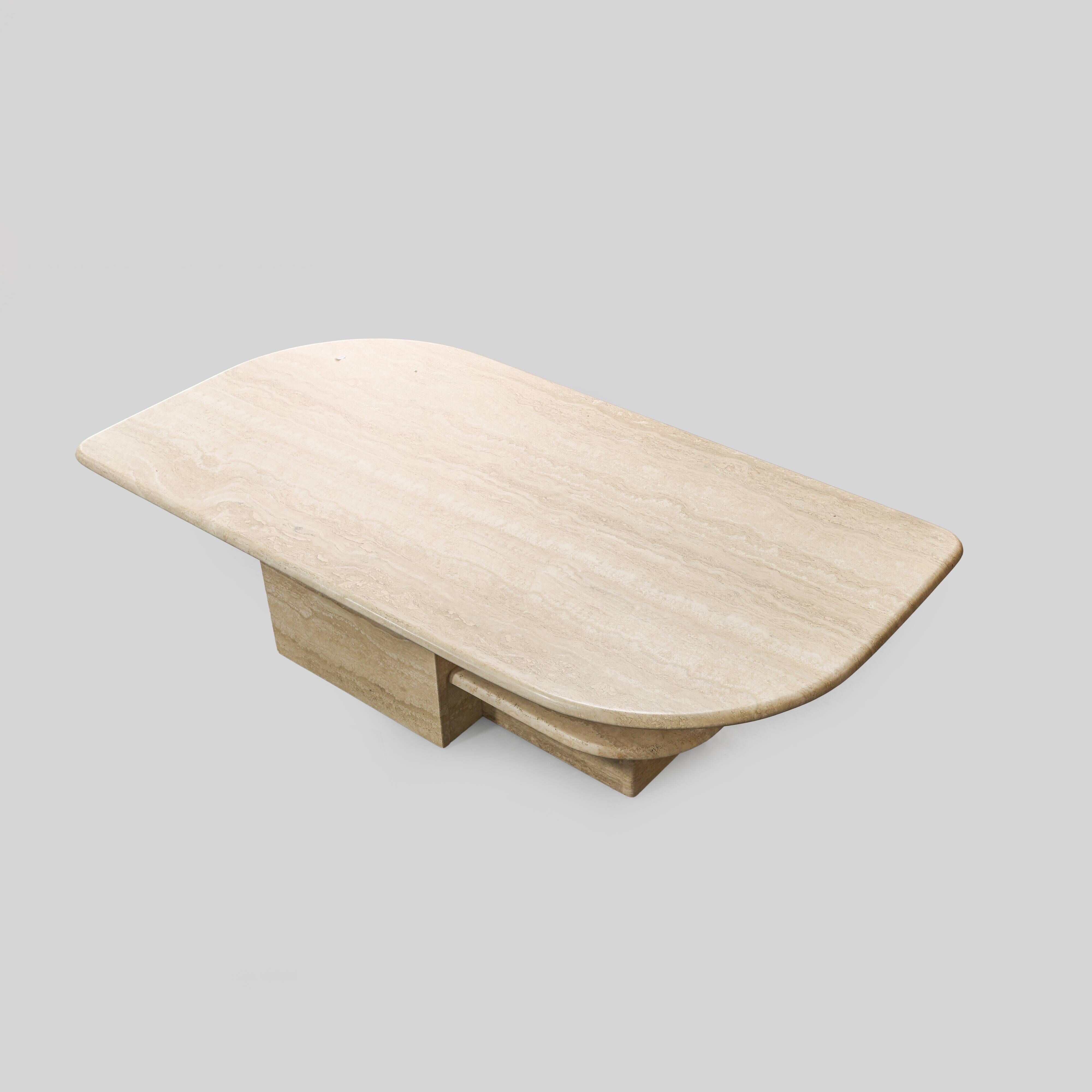 Vintage Italian Travertine Coffee Table, 1970s.