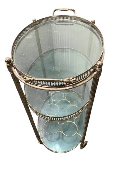 Metal and glass serving trolley
