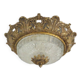 Plafonnier bronze et verre
