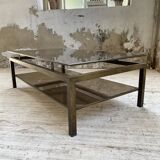 Table basse laiton attribuée à Guy Lefevre pour maison Jansen