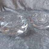 Pair of crystal salerons size 19th sign baccarat