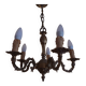 Lustre 5 braches + 2 appliques bronze