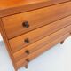 Vintage teak secretary bookcase with storage chest.