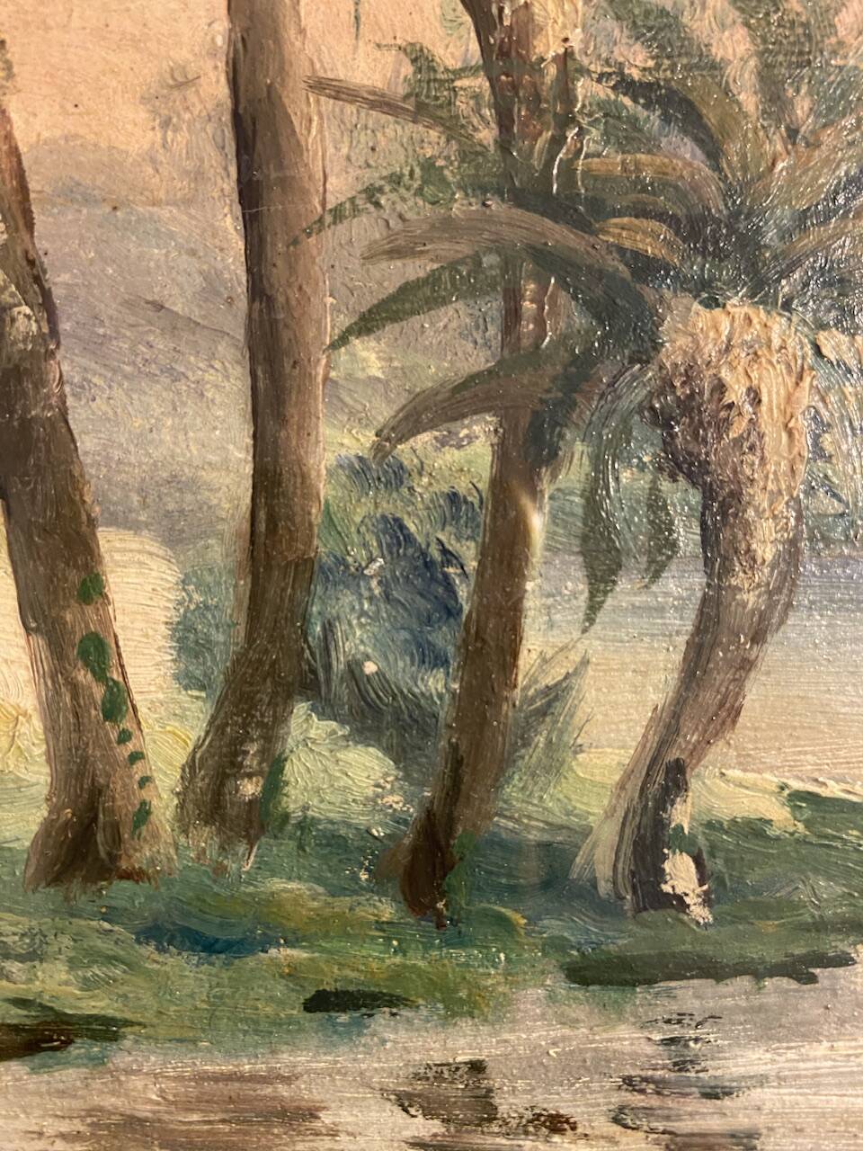 Old painting, orientalist landscape, signed George 20th century