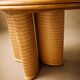 Oak/ratten table in the style of Vivai del Sud Italy, circa 1970.