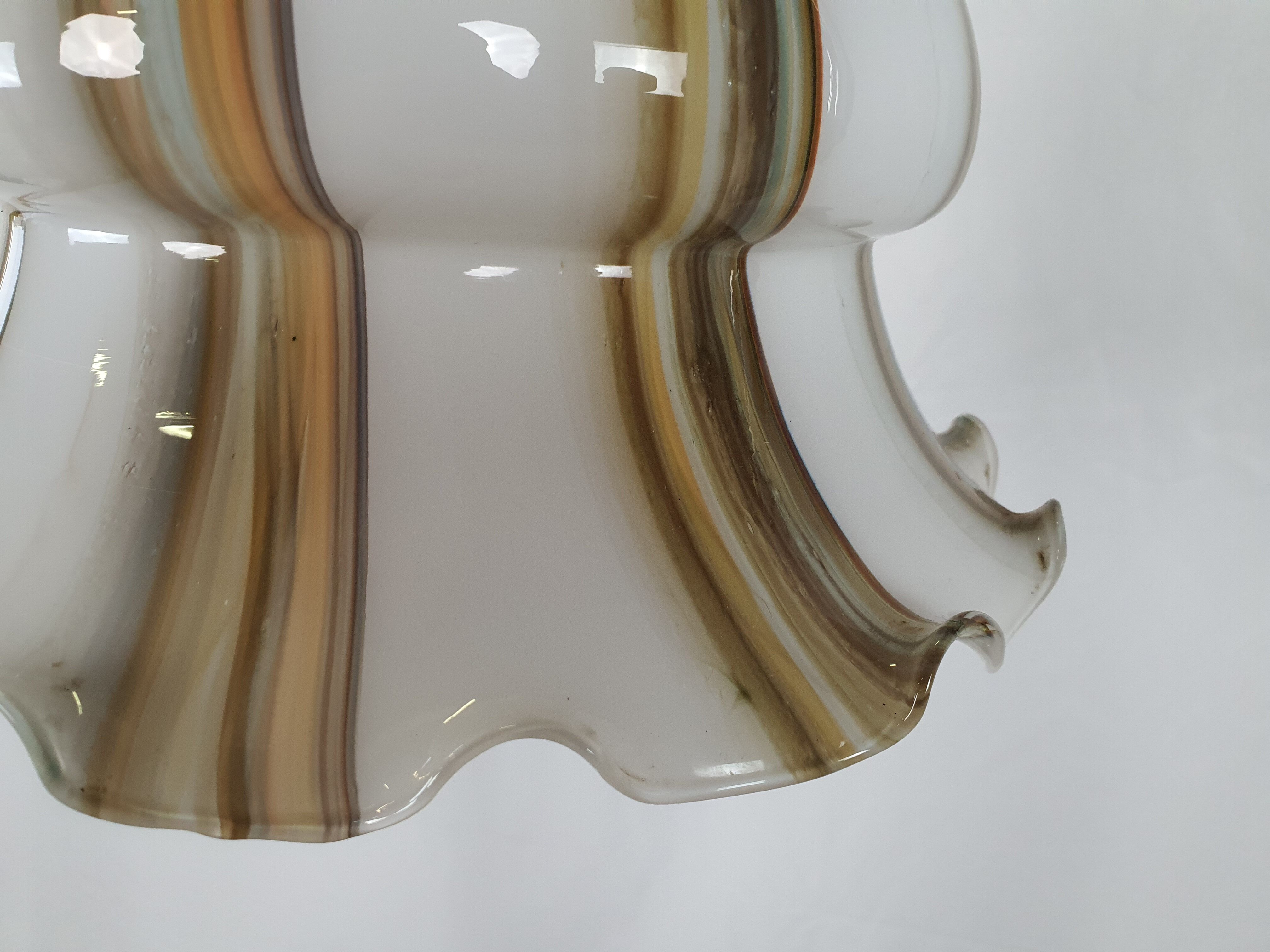 Chandelier in white and multicolored Murano glass
