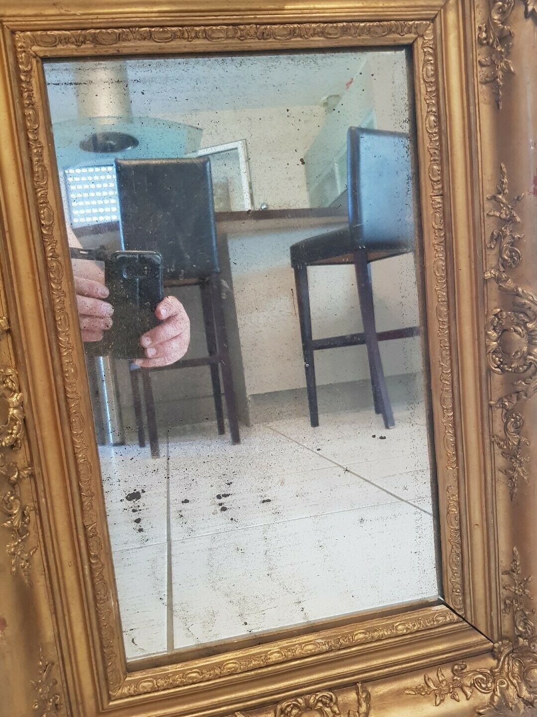 Old Louis XV-style mirror 19th century 40x59cm