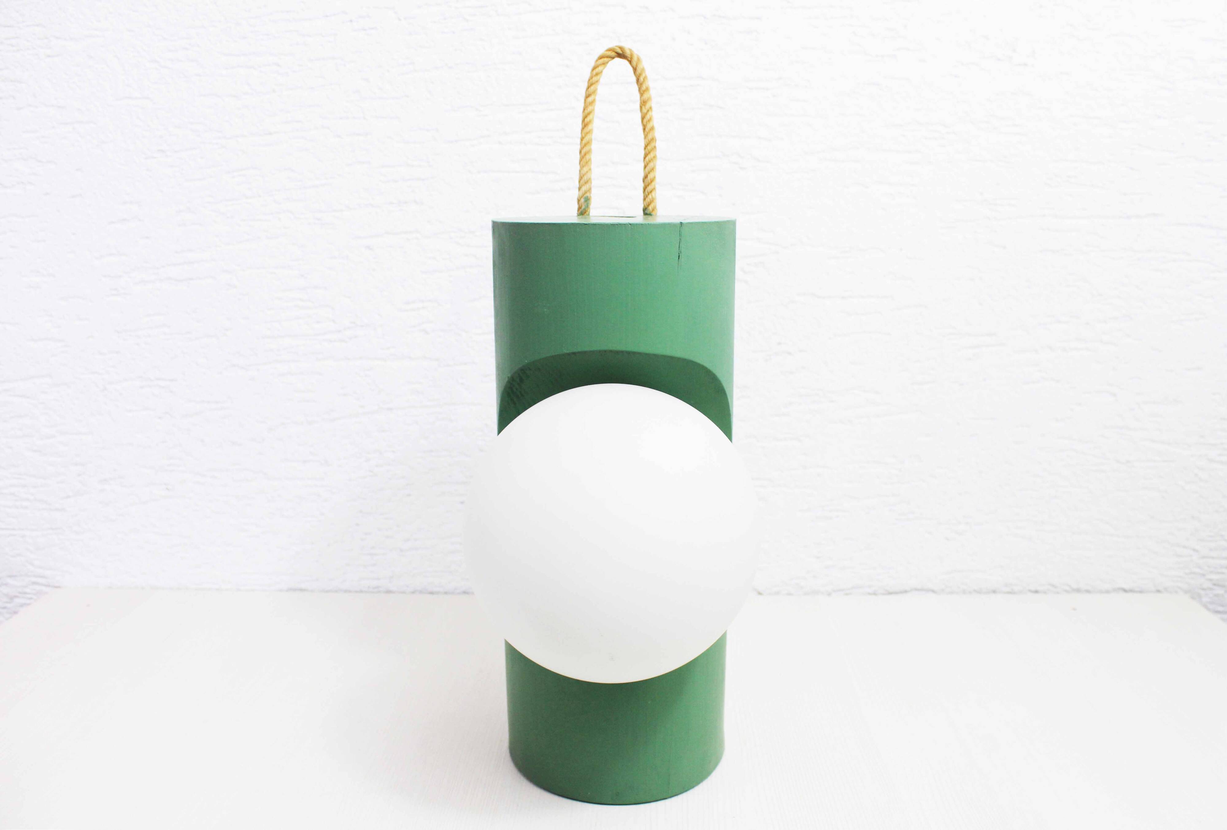 Table or hanging lamp, wood and glass, 1970