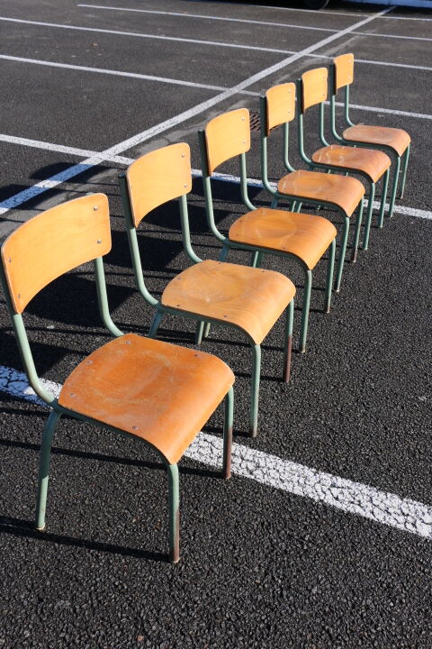 Set of 6 adult chairs Mullca 510 green