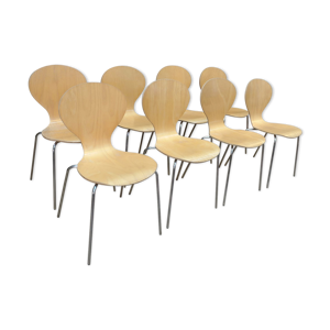Chaises de salon placage