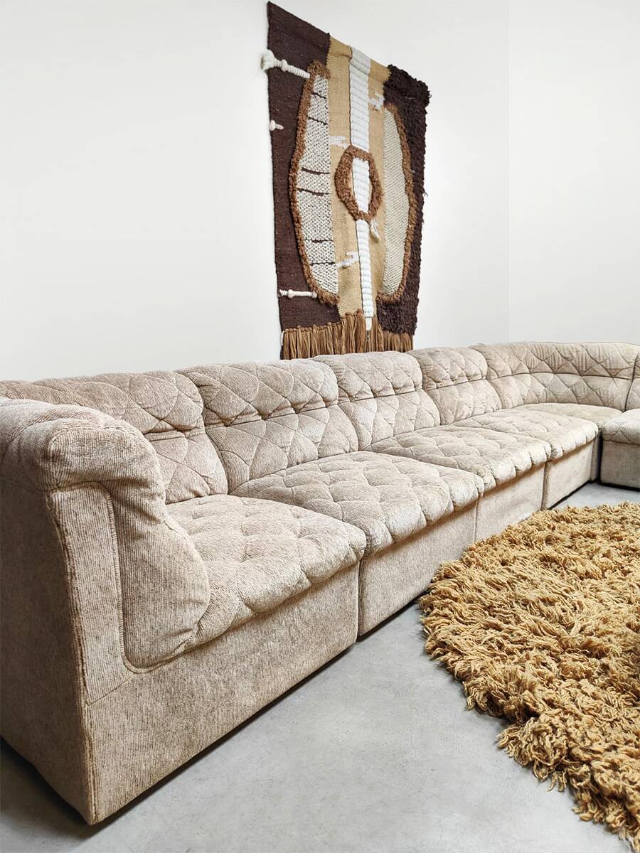 Vintage modular sectional sofa Laauser 'Ivory beige'