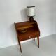 Turned wooden bedside lamp.