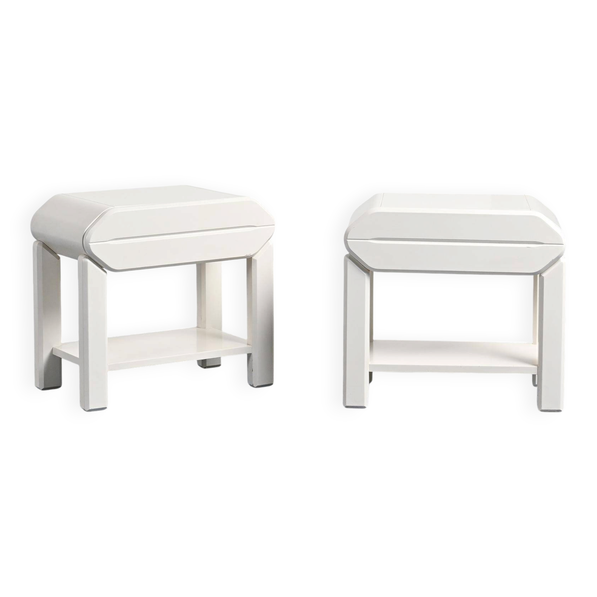 Pair of pine bedside tables by Maison Regain, circa 1970.