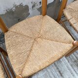 Set of 4 straw chairs circa Dordogne