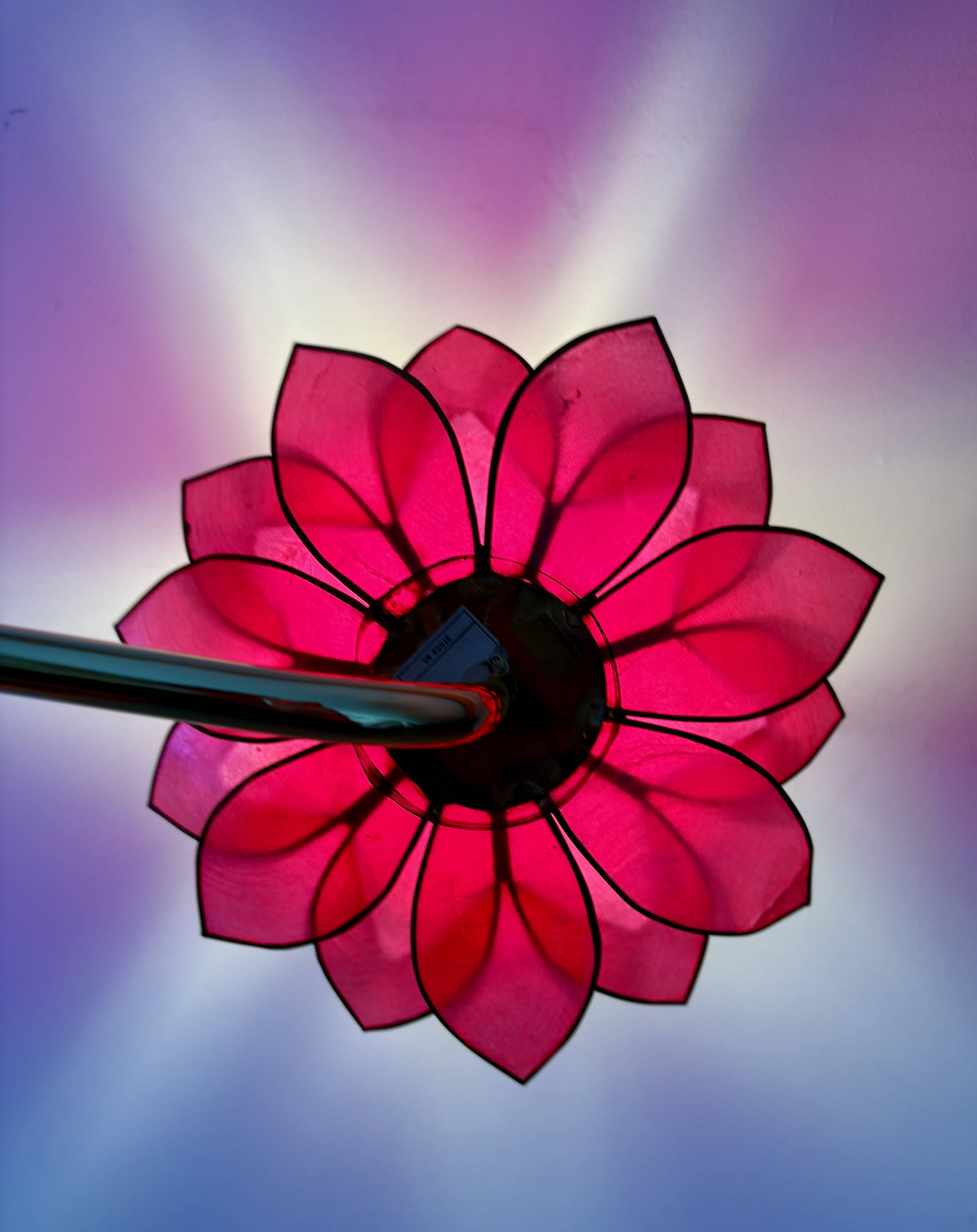 Vintage pink mother-of-pearl angled wall lamp