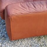 Pair of armchairs and De Sede sofa in cognac leather from the 70s/80s