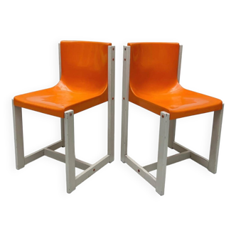 Pair of monocoque chairs by René George Gautier