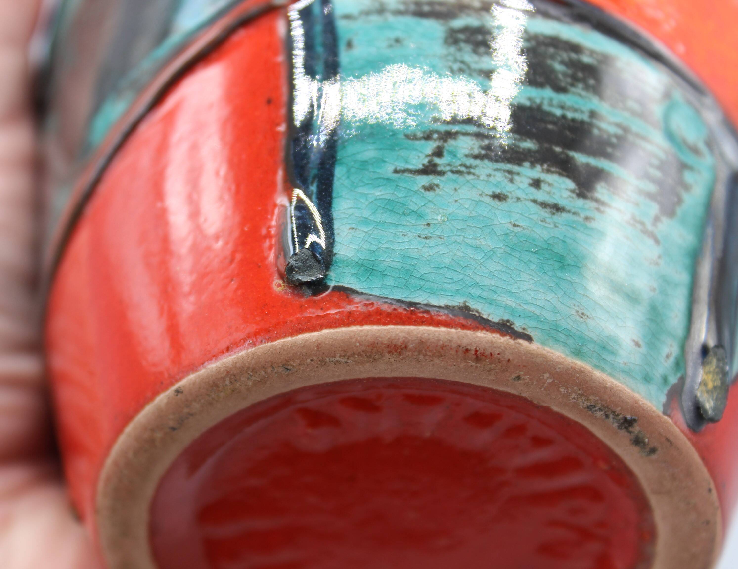 Old german vase vintage design west germany keramik harlekin 60's