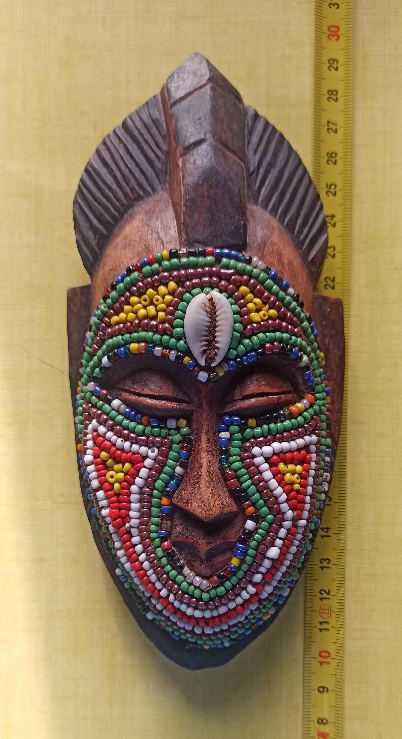 African mask with beads