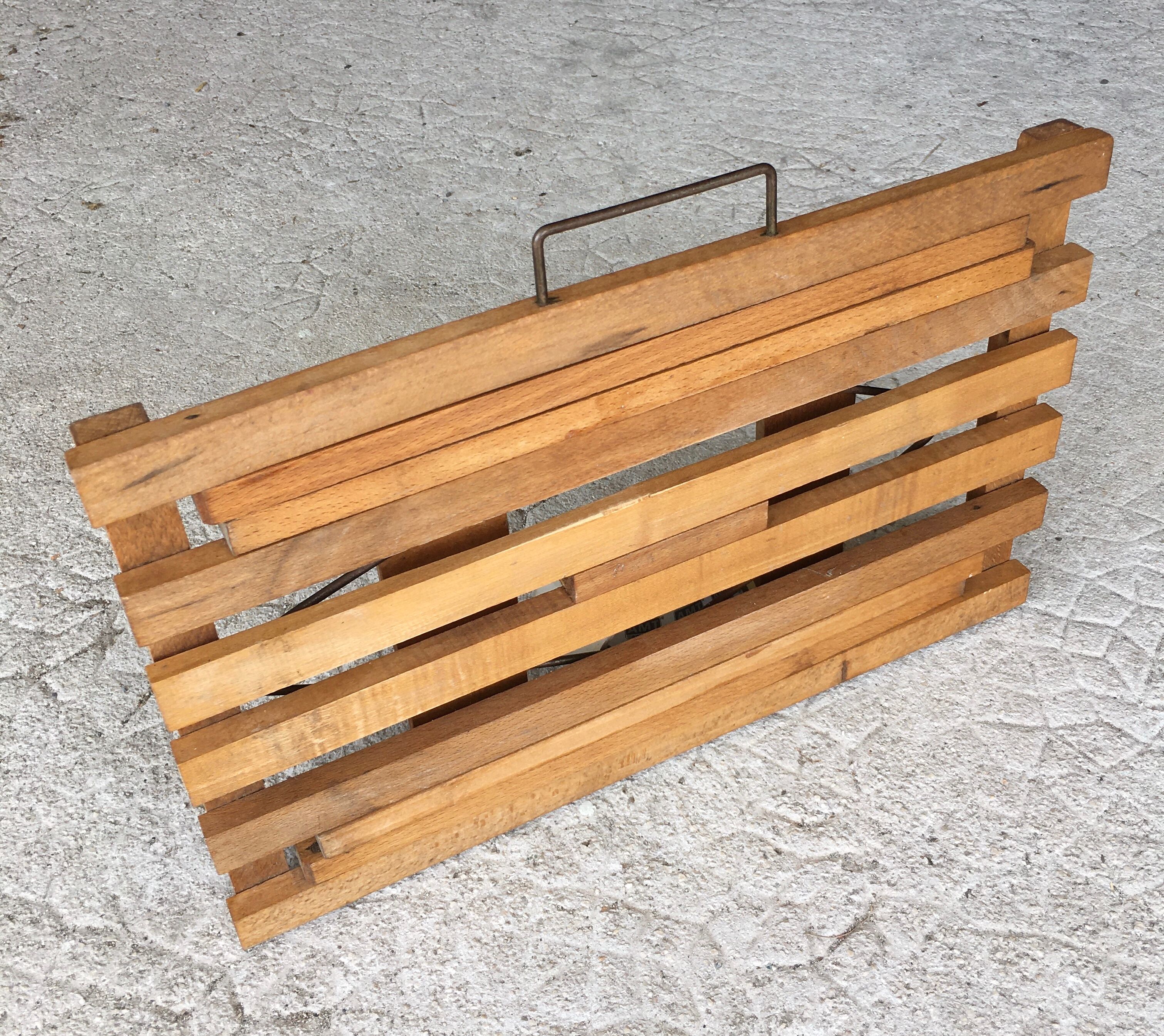 Folding wooden stool