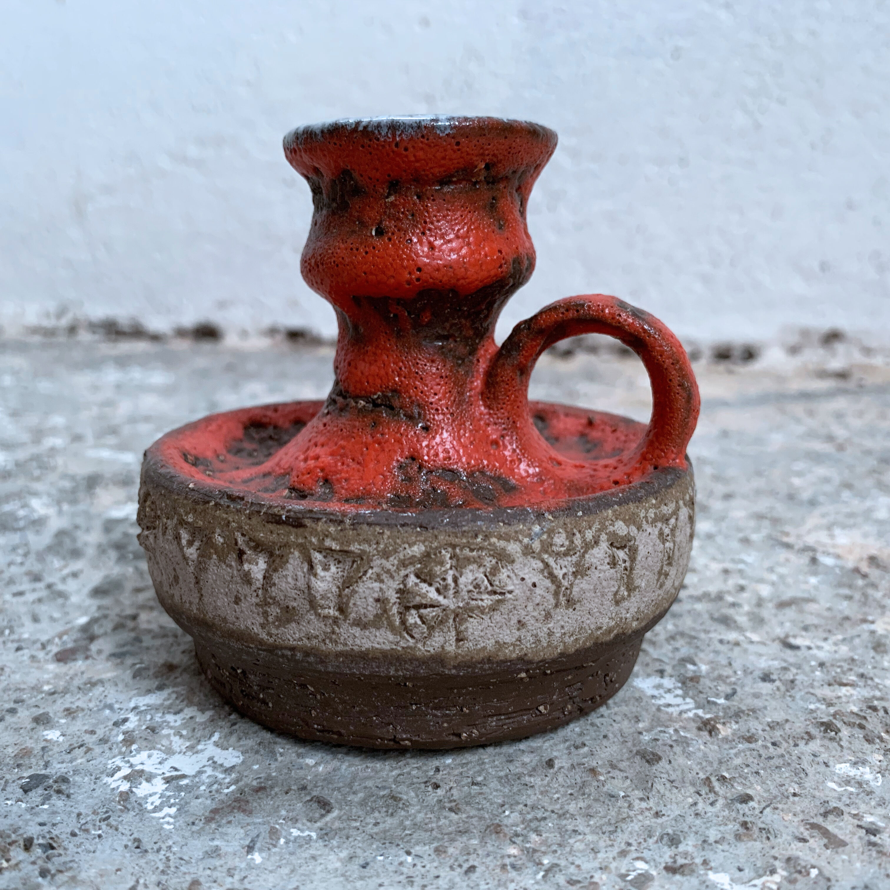 Fat Lava enamelled ceramic candlestick