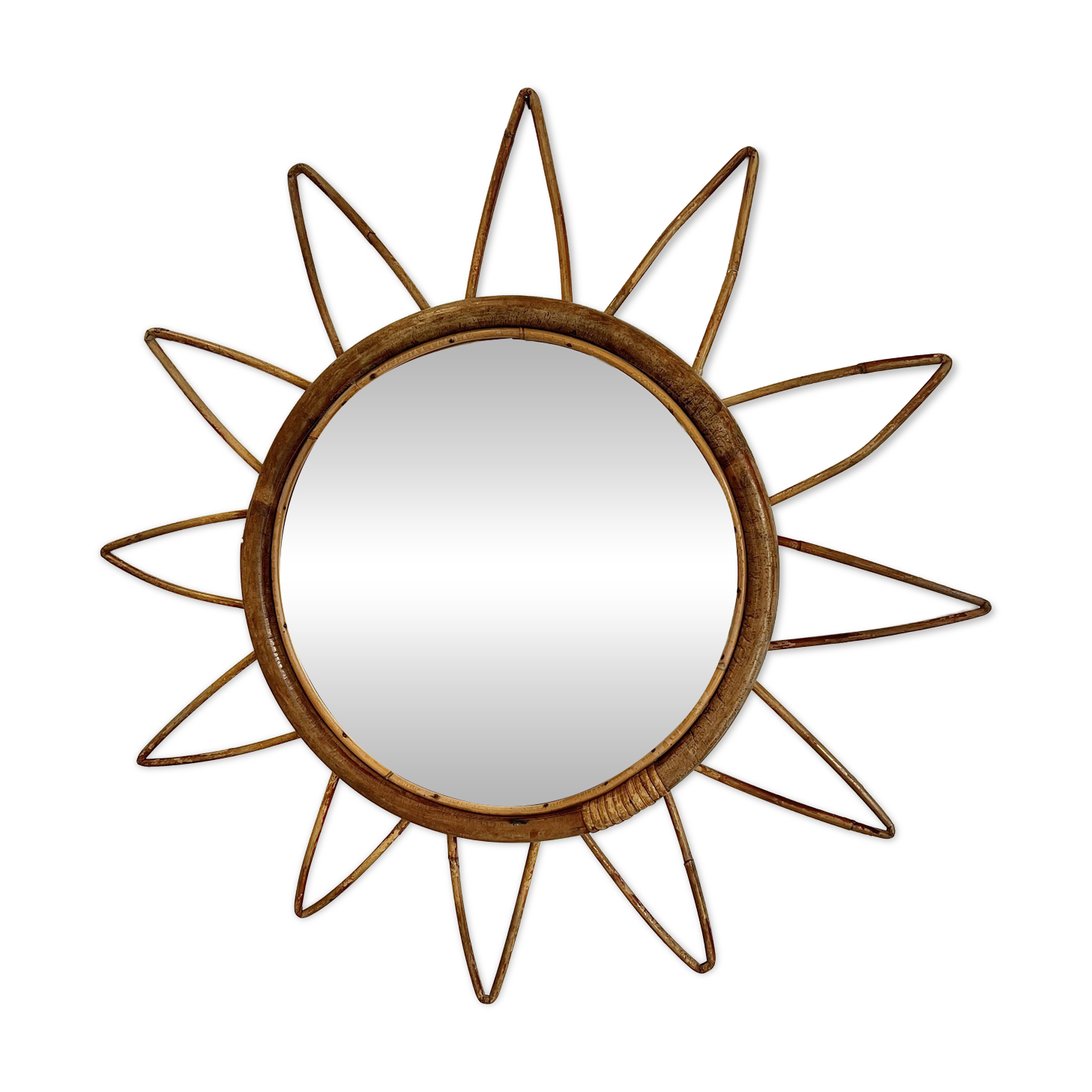 Rattan sun mirror – vintage 60s