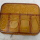 Aperitif dish servant compartments smoked molded glass 60s