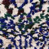 Tapis Berbère blanc et bleu Azilal - 165 x 73 cm
