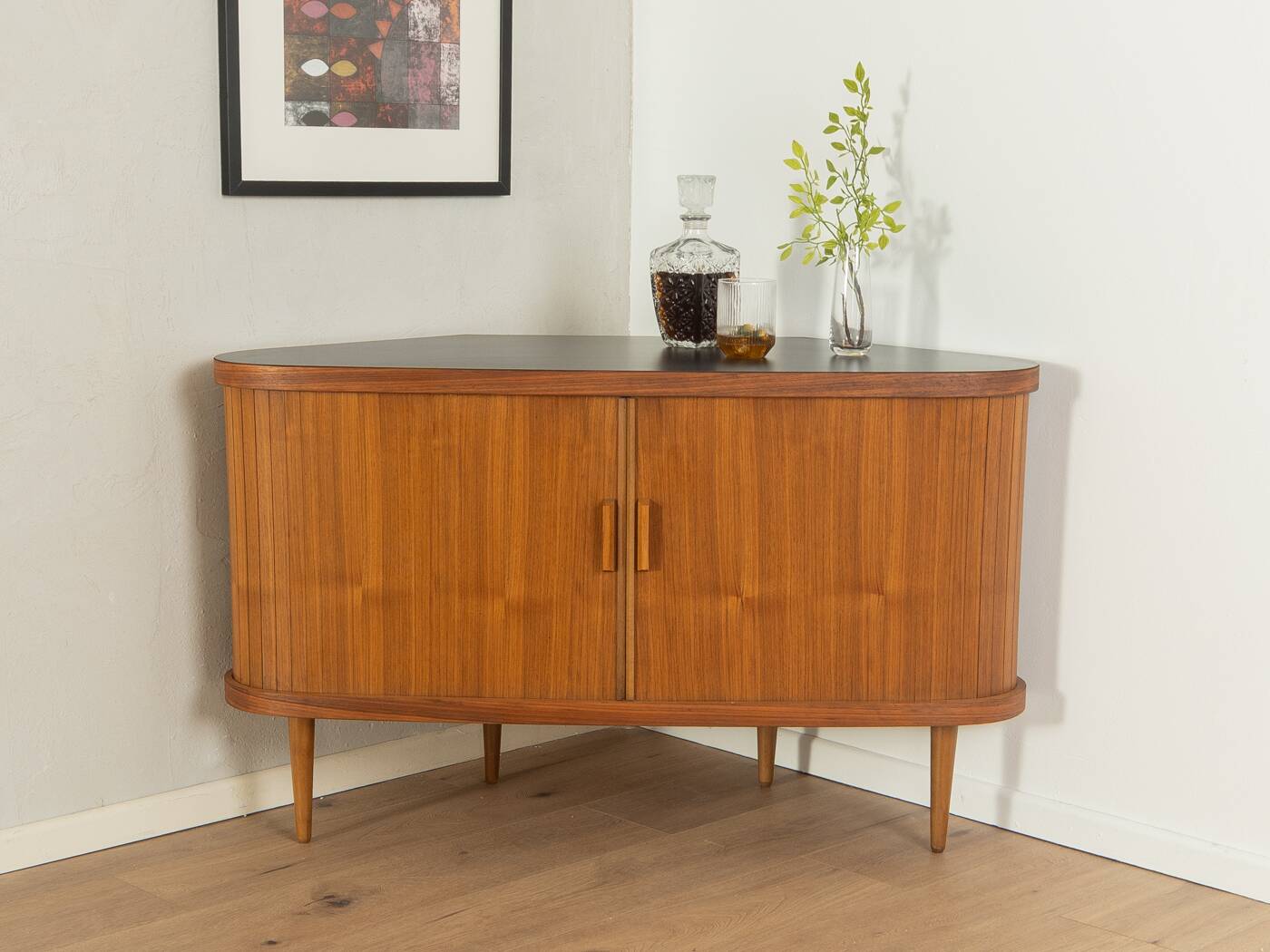 Teak veneer bar cabinet, Germany 1950s