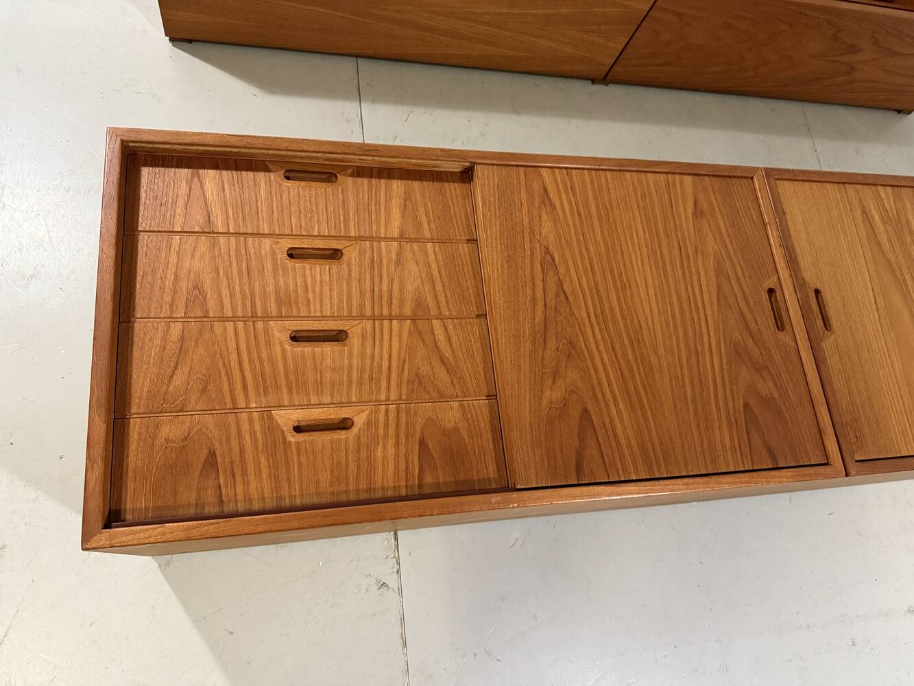 Teak wall system Sven Ellekaer Albert Hansen Denmark 1960s