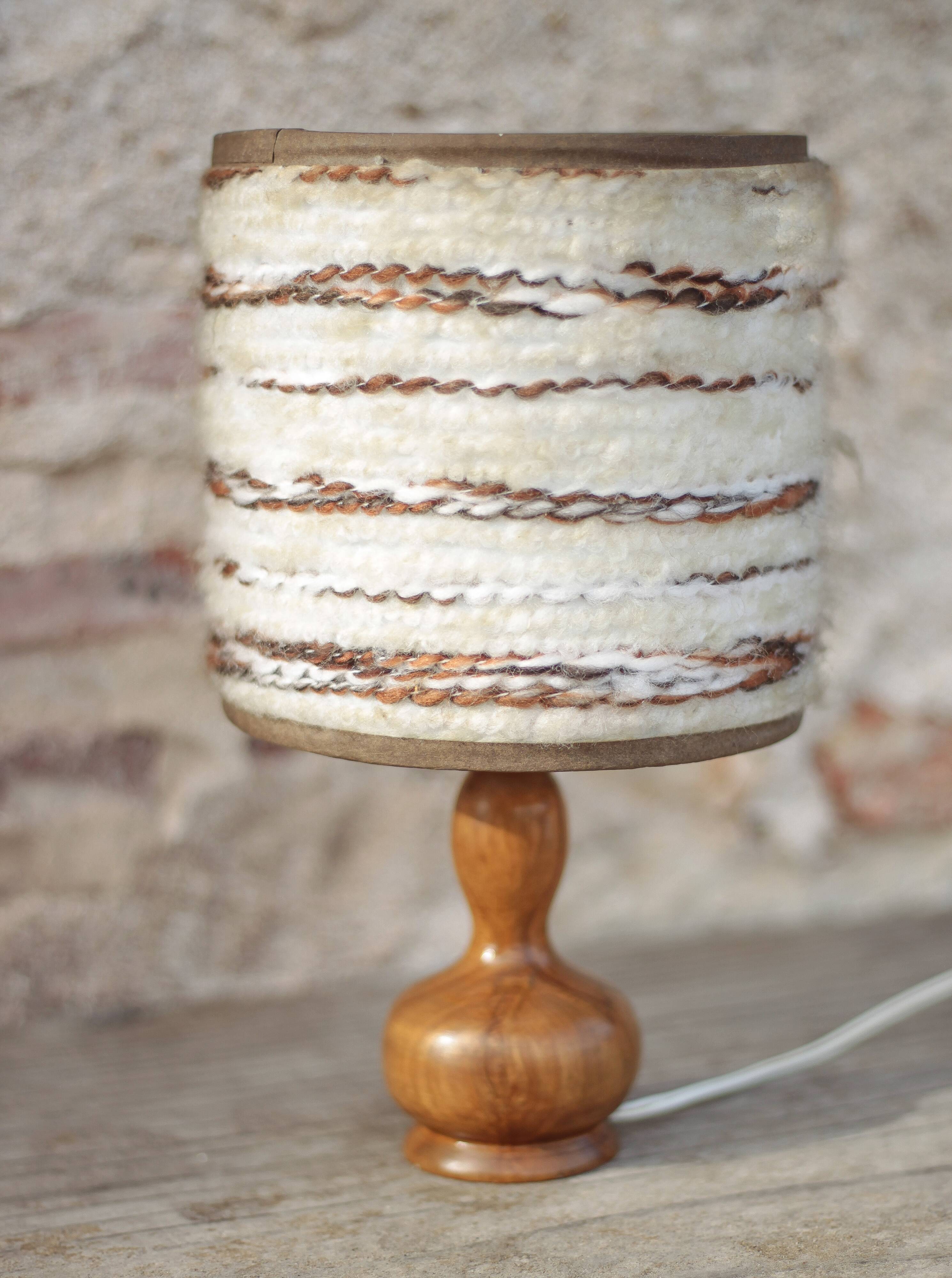 Vintage table lamp, vintage lamp, wooden base lamp with shade.