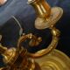 Exceptional empire style boiler lamp, swan, lucien gau - in excellent condition